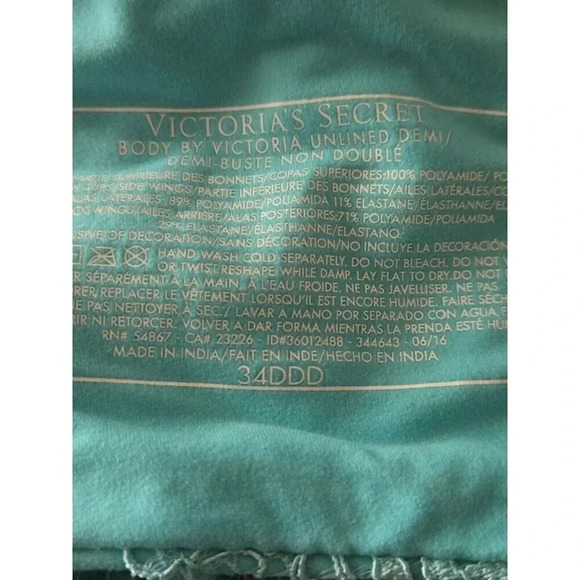 Victoria's Secret Body by Victoria Unlined Demi Bra blue Size 34DDD - Picture 5 of 6